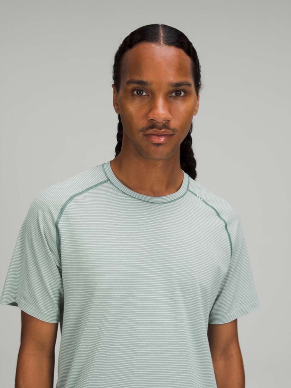 Lululemon Metal Vent Tech Short Sleeve 2.0 Spandex Stripe White Teal Small - Picture 15 of 15